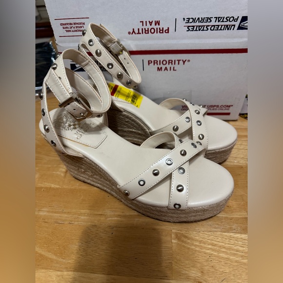 Vince Camuto, size 7-1/2 M wedges, beige color. - Picture 3 of 12